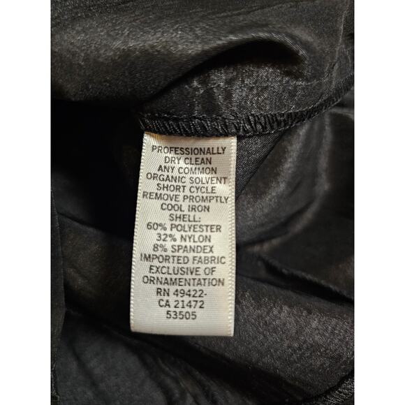 Cache Black Ruffle Bodycon Cocktail Party Mini V-Neck Dress Women's Size 8 - Picture 8 of 8